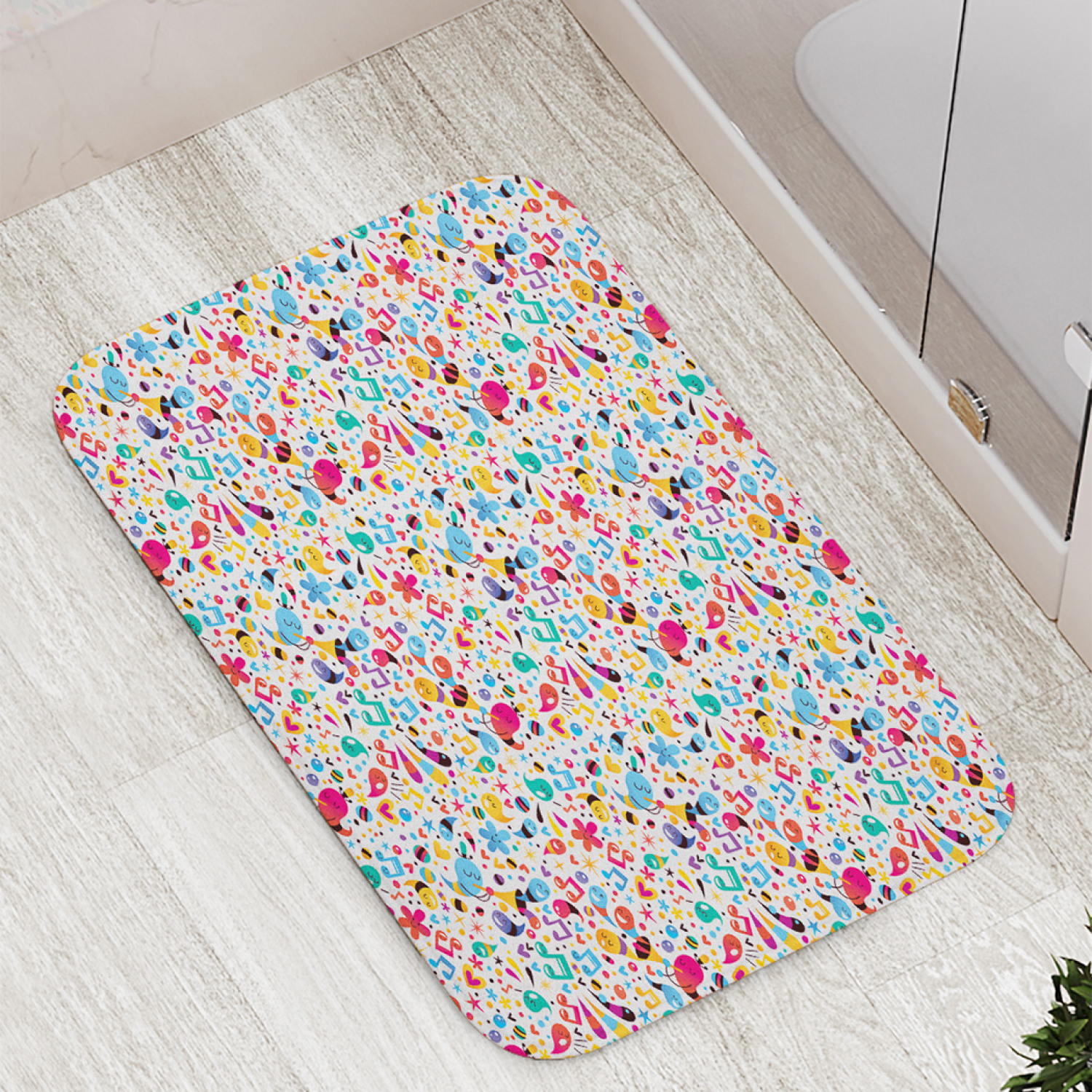 

Коврик противоскользящий JoyArty "Музыкальные капли" для ванной, сауны, бассейна, 77х52 см, Музыкальные капли