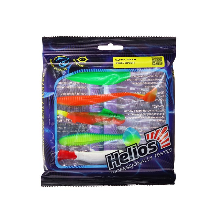 

Набор силиконовых приманок Helios Река, 5 шт. HS-PR-SET1, Разноцветный, Река
