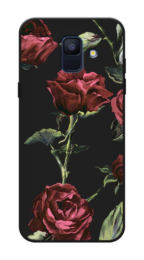 

Чехол Awog на Samsung Galaxy A6 "Бордовые розы фон", Красный, 25952-1