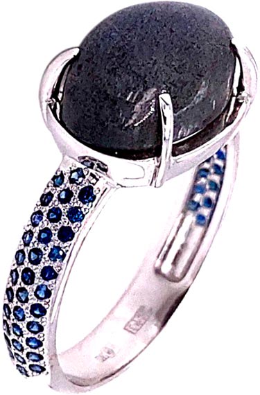 

Кольцо из белого золота с сапфиром р. 17,5 Art I Fact 0103.0037-rings-labradorit-sapfir, 0103.0037-rings-labradorit-sapfir