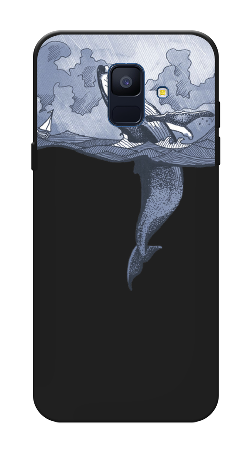 

Чехол Awog на Samsung Galaxy A6 "Два измерения", Голубой;черный;прозрачный, 25952-1