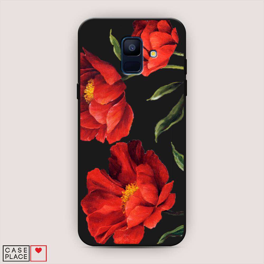 

Чехол Awog на Samsung Galaxy A6 "Красные маки", Красный, 25952-1