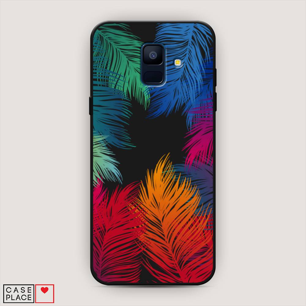 

Чехол Awog на Samsung Galaxy A6 "Рамка из перьев", Красный, 25952-1