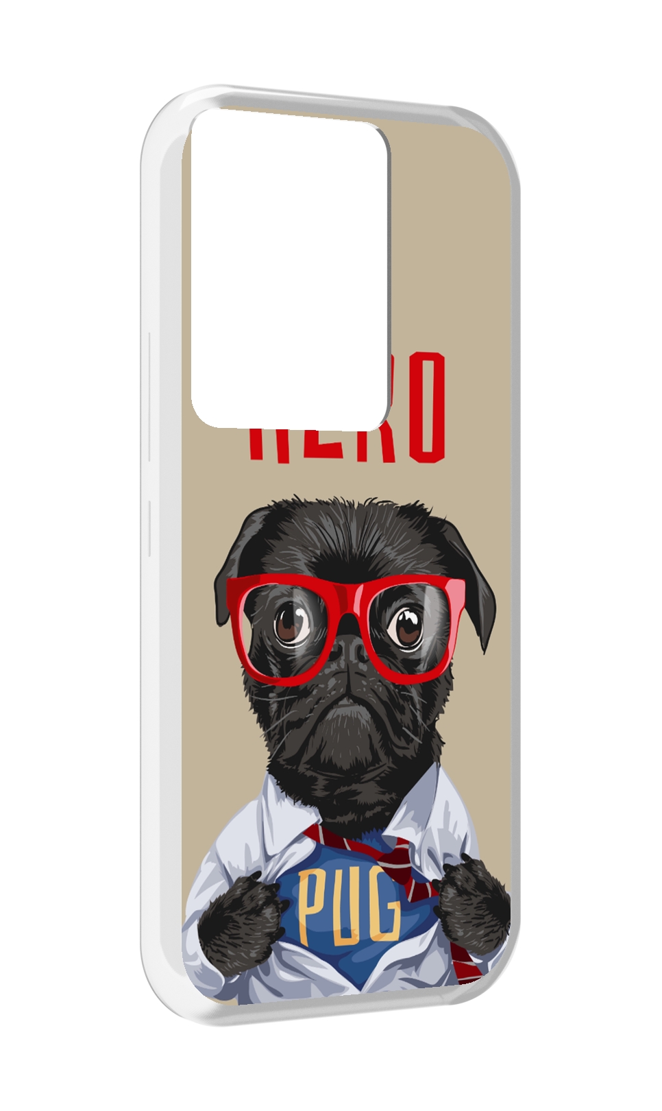 

Чехол MyPads Герой-PUG для Itel Vision 3 Plus / Itel P38 Pro, Прозрачный, Tocco