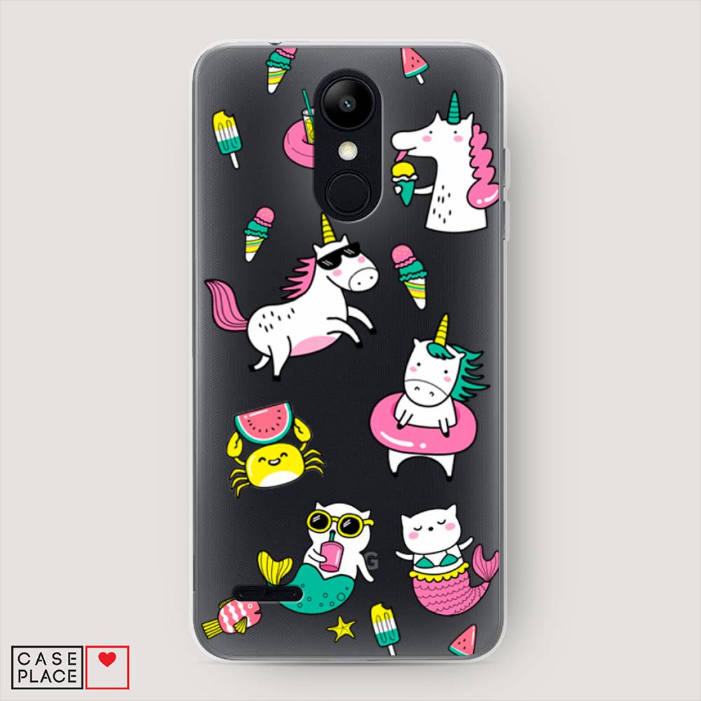 

Чехол Awog на LG K9 (K8 2018) "На отдыхе", Белый;голубой;розовый, 83750-2