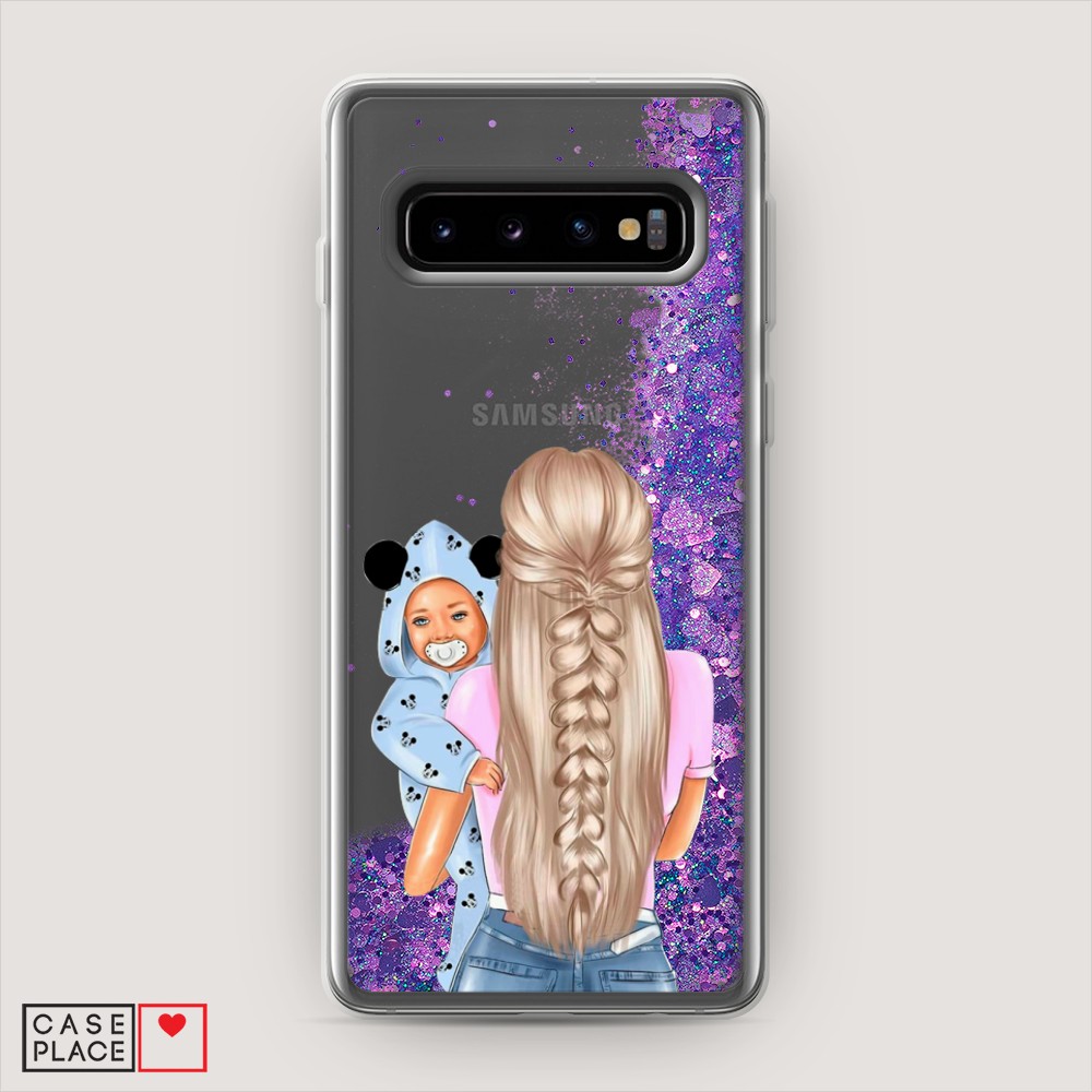 

Жидкий чехол с блестками "Молодая мама" на Samsung Galaxy S10 +, 27192-1