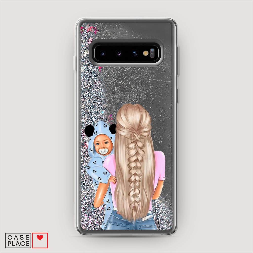 

Жидкий чехол с блестками "Молодая мама" на Samsung Galaxy S10 +, 27191-1