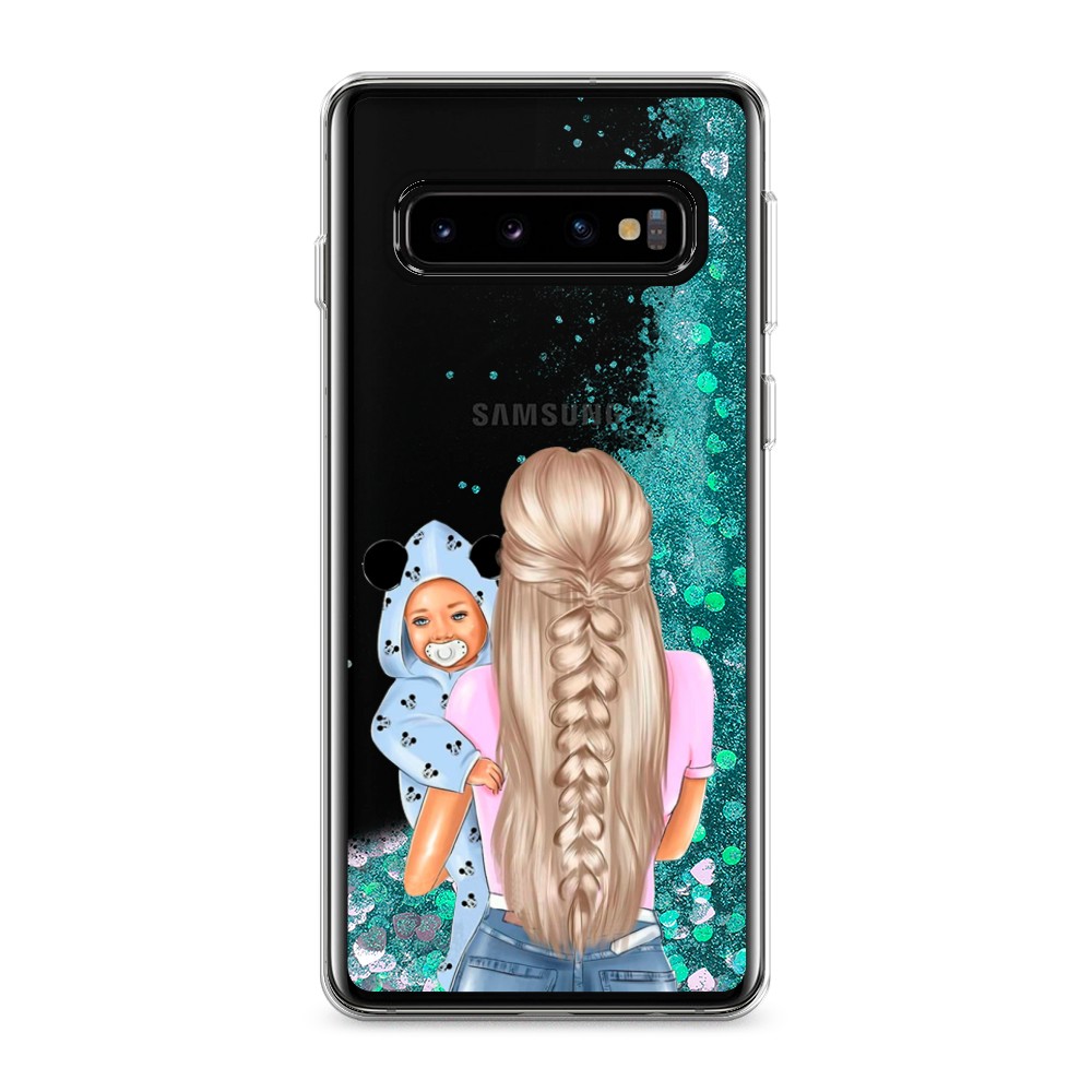 

Жидкий чехол с блестками "Молодая мама" на Samsung Galaxy S10, 27095-1