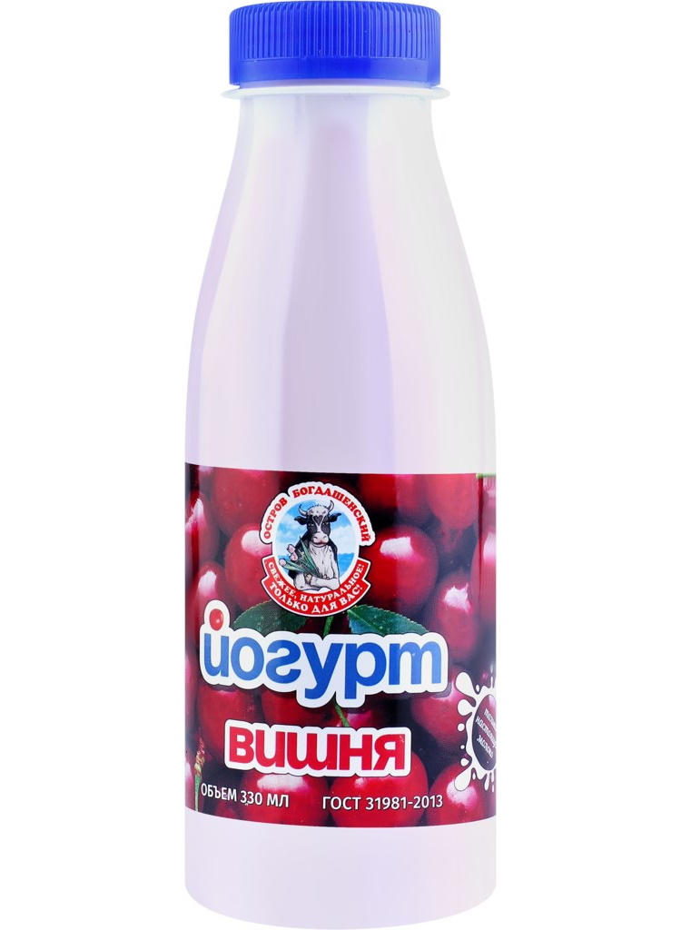 

Питьевой йогурт Богдашка вишня 2,5% бзмж 330 г