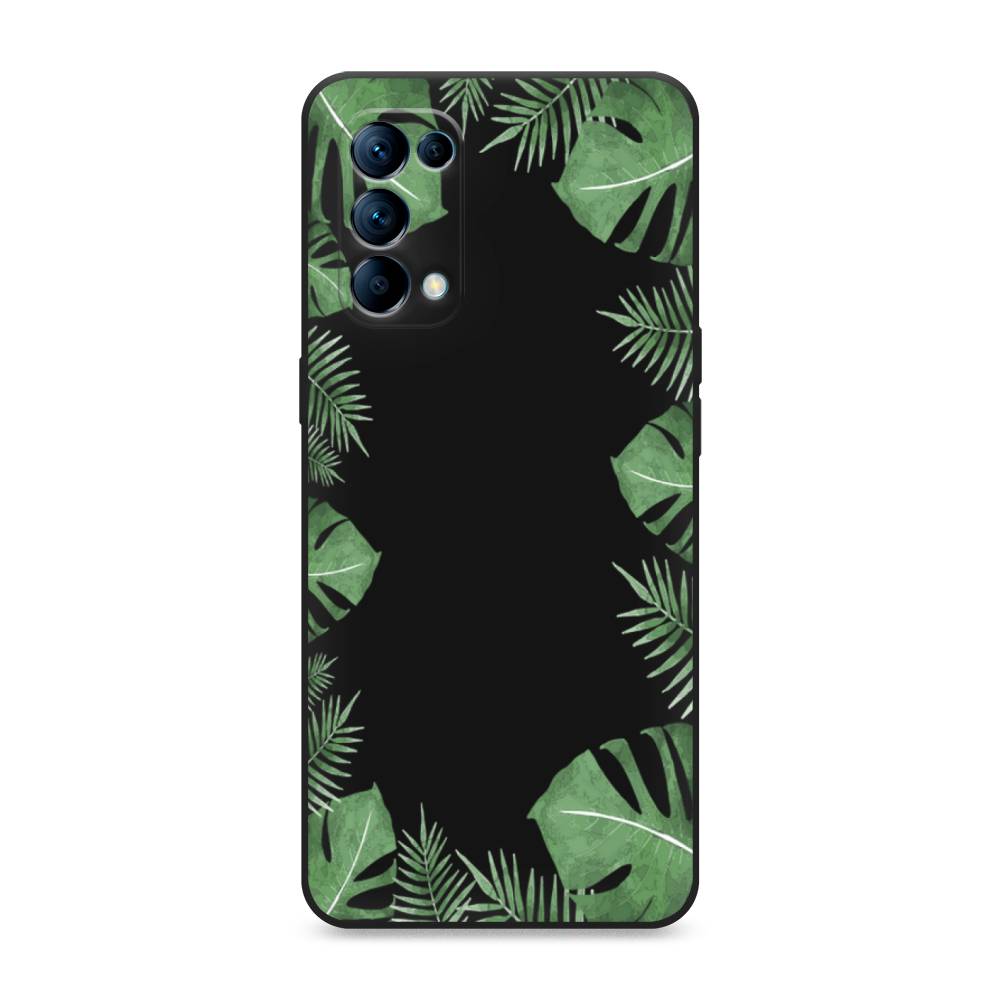 

Чехол Awog на Oppo Reno 5 "Листья папоротника рамка", Разноцветный, 255252-1