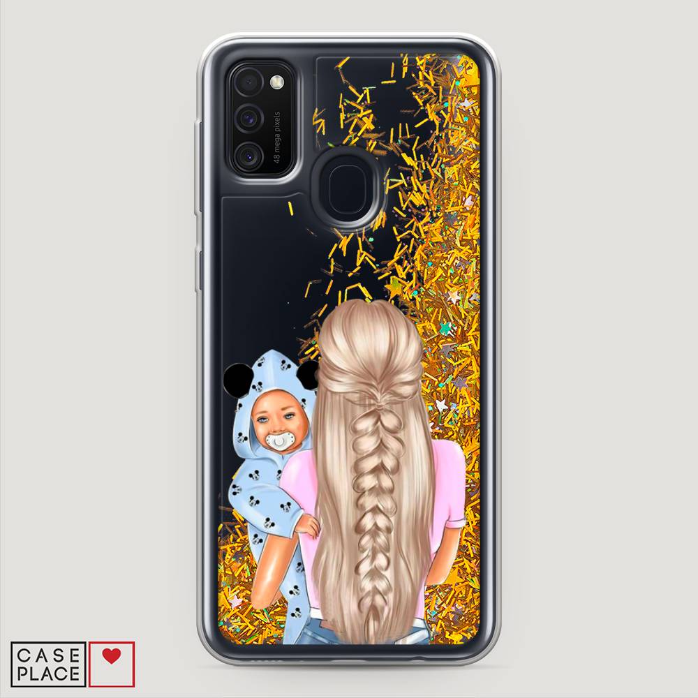 

Жидкий чехол с блестками "Молодая мама" на Samsung Galaxy M30s, 29890-1