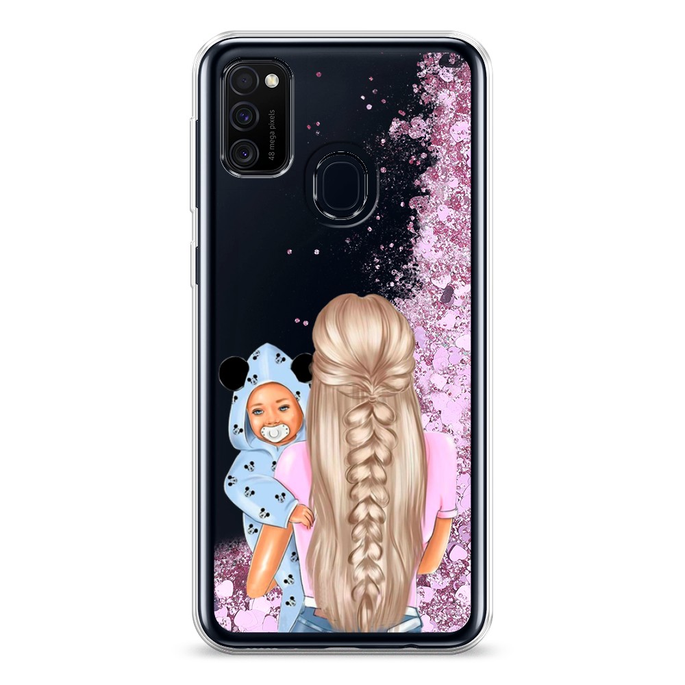 

Жидкий чехол с блестками "Молодая мама" на Samsung Galaxy M21, 29794-1