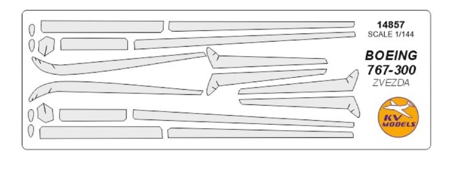 14857KV Окрасочная маска Boeing 767-300 для моделей фирмы ZVEZDA