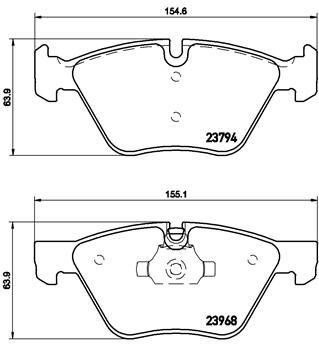 

Тормозные колодки brembo передние дисковые p06036, Колодки тормозные дисковые | перед |