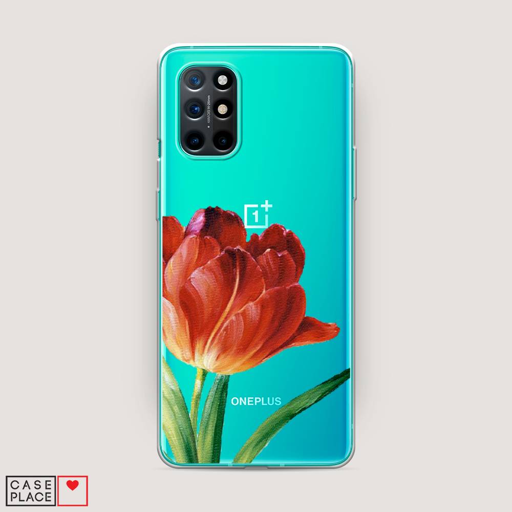

Чехол Awog на OnePlus 8T / ВанПлас 8T "Красный тюльпан", Оранжевый;зеленый, 151150-8