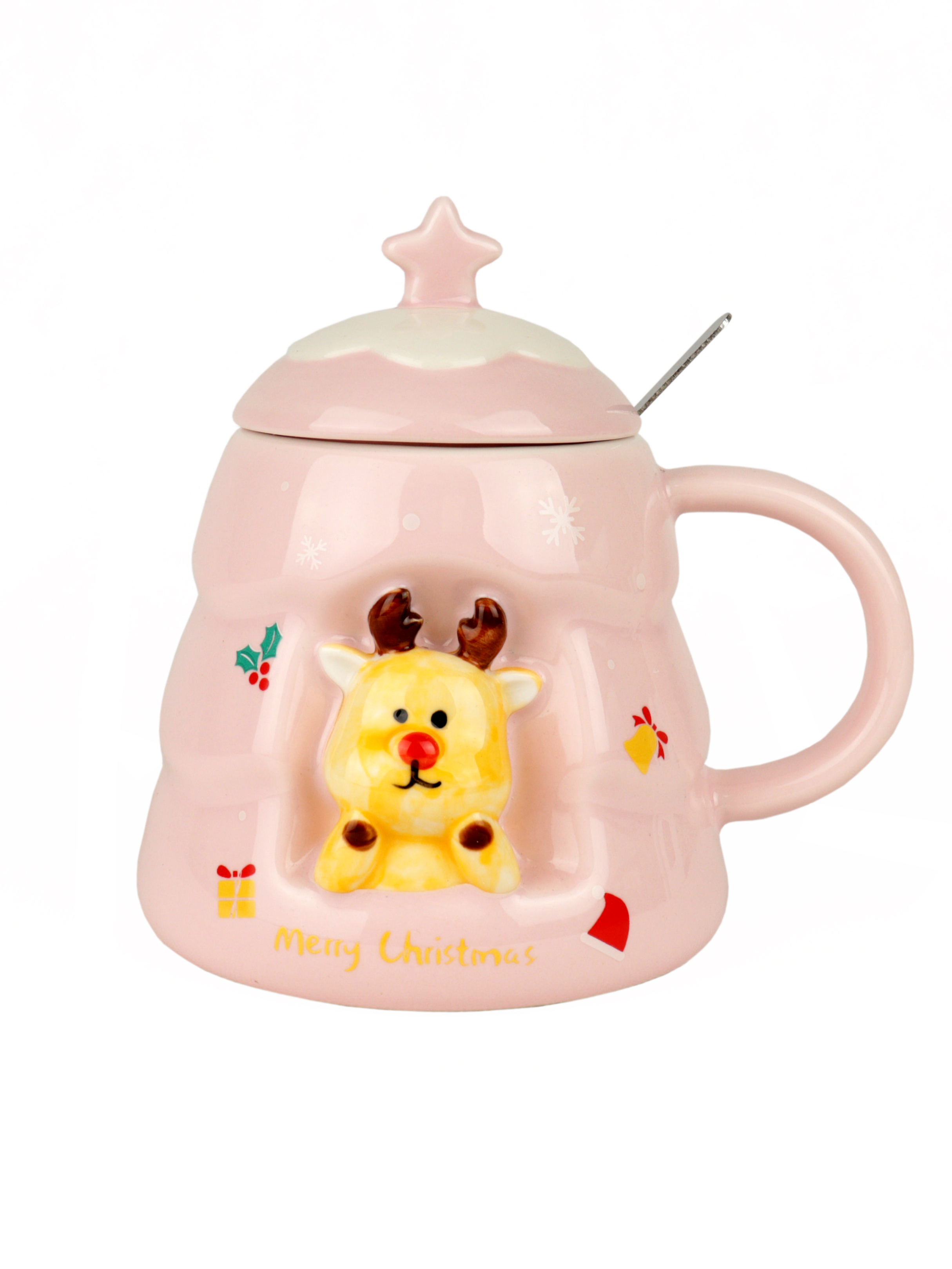 Кружка Зимняя сказка Веселый Новый Год 680094-3, 470мл, розовая