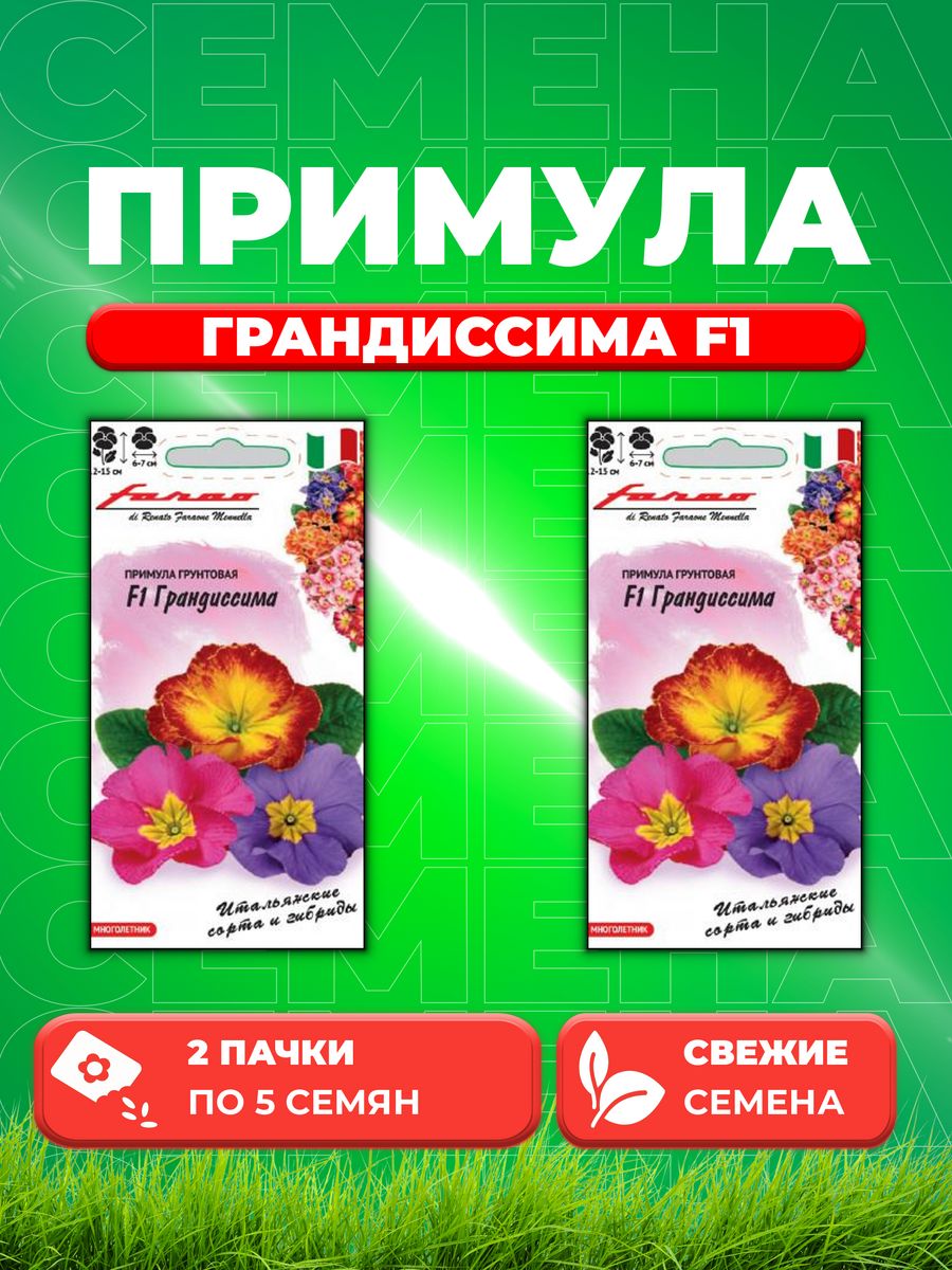 

Семена Примула Грандиссима F1 обыкновенная грунтовая 5 шт. 2уп