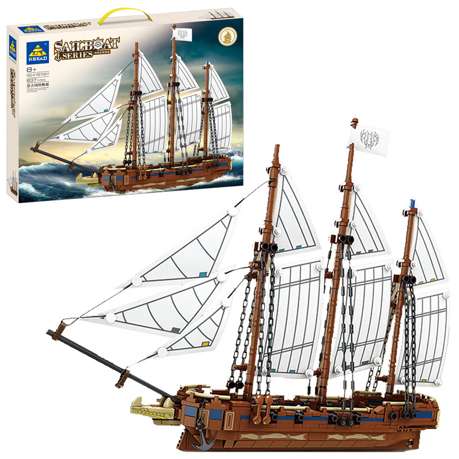 

Конструктор KAZI KY87027 Парусный корабль, Sailboat, 637 деталей