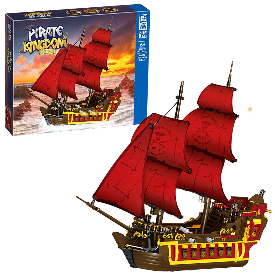 Конструктор ZHE GAO 982006 Пиратский корабль Мобиди, Pirate Kingdom, 1427 деталей