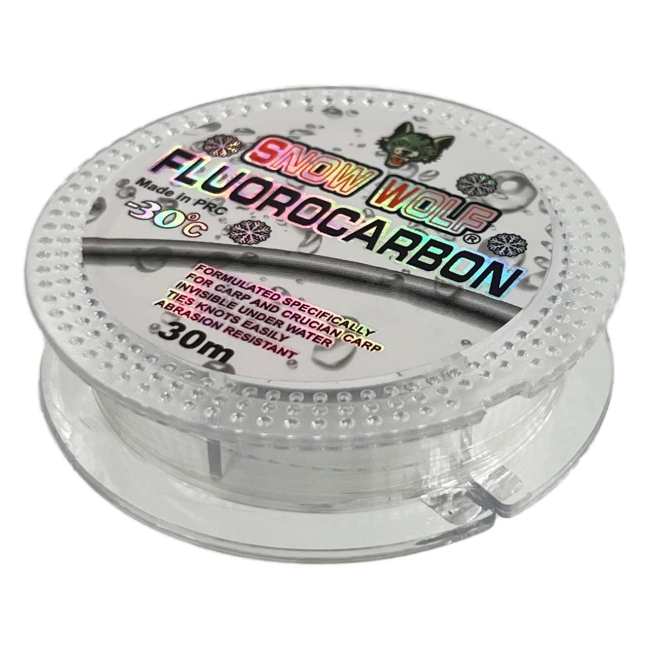 фото Рыболовная леска snow wolf fluorocarbon, до -30c, 0.18 мм, до 8.63 кг, 30 м, прозрачная