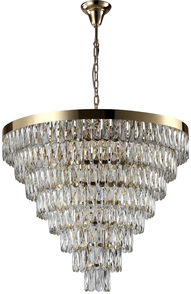 фото Подвесная люстра хрустальная каскадная золото crystal lux abigail sp22 d820