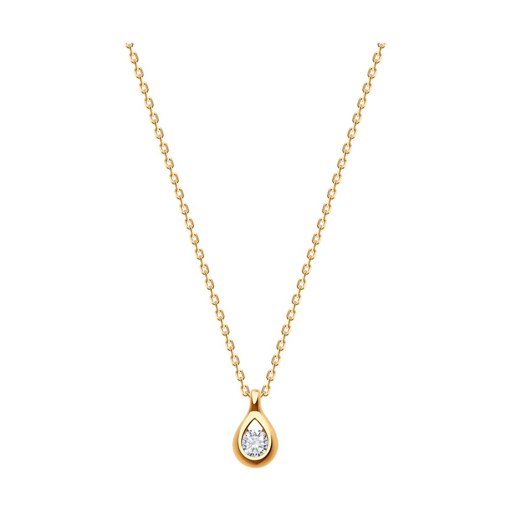 

Колье из красного золота 38 см Diamant 51-170-02073-1, фианит, 51-170-02073-1