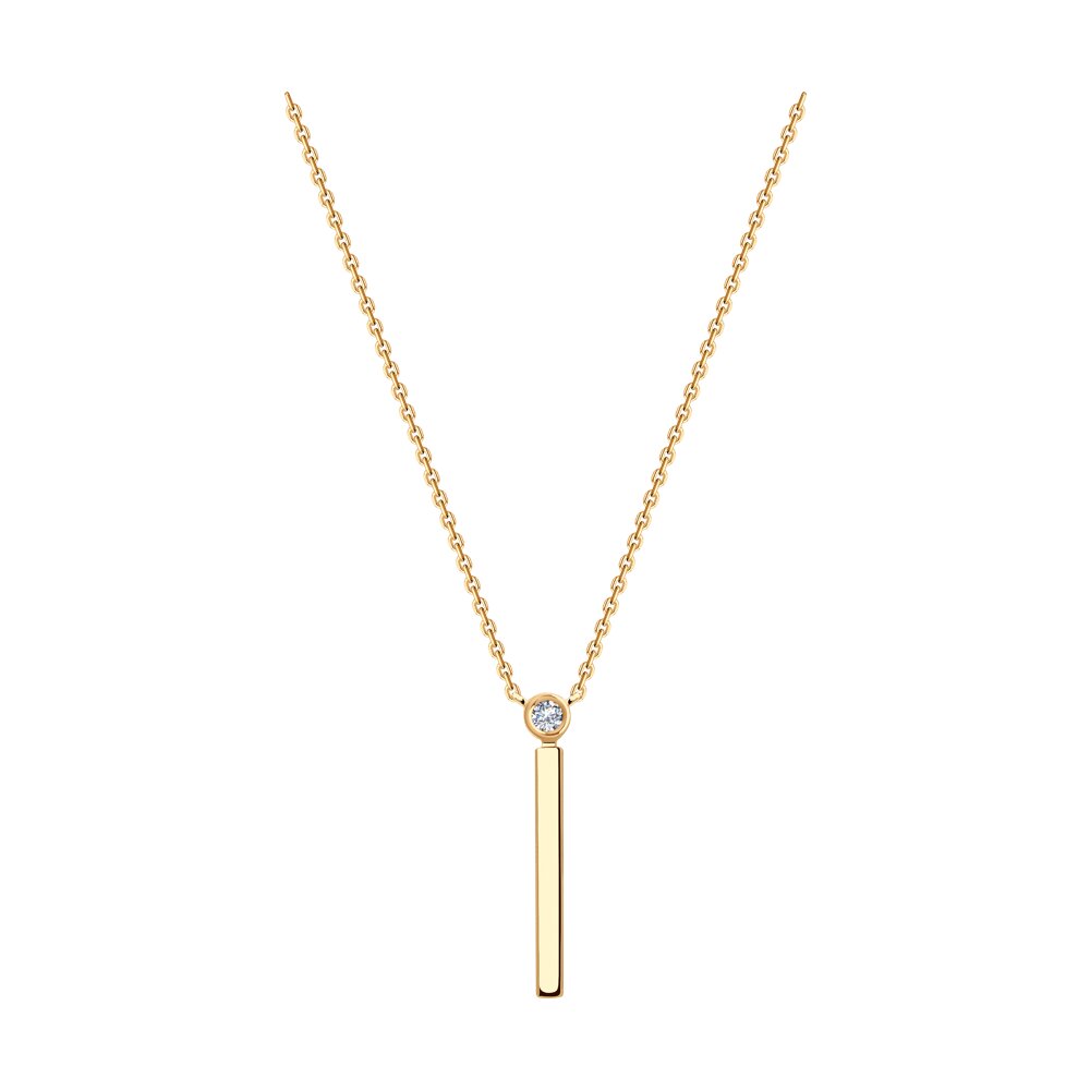 

Колье из красного золота 38 см Diamant 51-170-01963-1, фианит, 51-170-01963-1