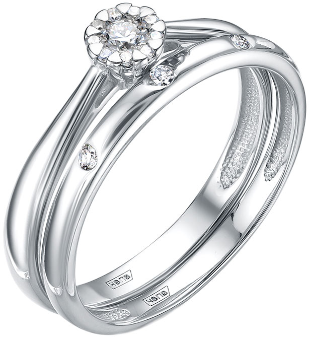 

Кольцо из белого золота с бриллиантом р. 15,5 Vesna jewelry 11712-251-00-00, 11712-251-00-00