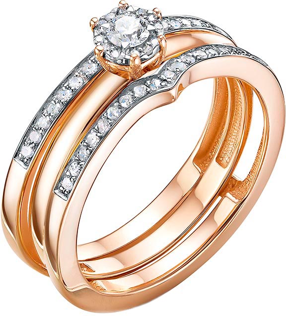 

Кольцо из красного золота с бриллиантом р. 18,5 Vesna jewelry 11706-159-46-00, 11706-159-46-00
