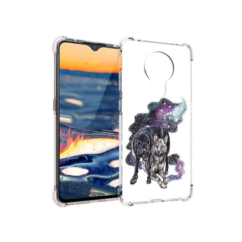 

Чехол MyPads Tocco для Nokia 5.3 звездные волки (PT227052.106.352), Прозрачный, Tocco