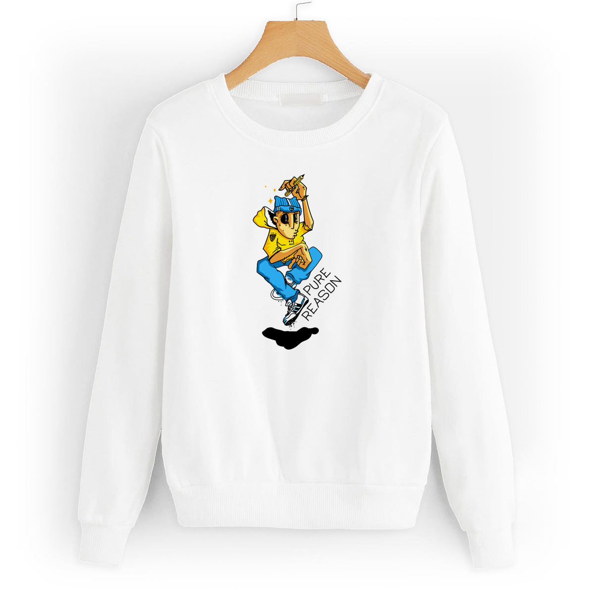 

Свитшот белый CoolPodarok Прикол. Pure Reason, W0151511