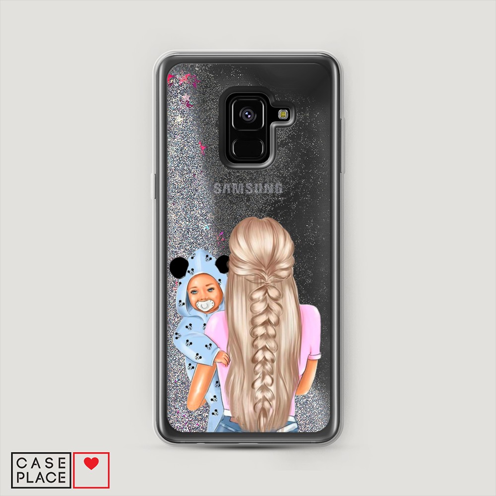 

Жидкий чехол с блестками "Молодая мама" на Samsung Galaxy A8 2018, 25491-1