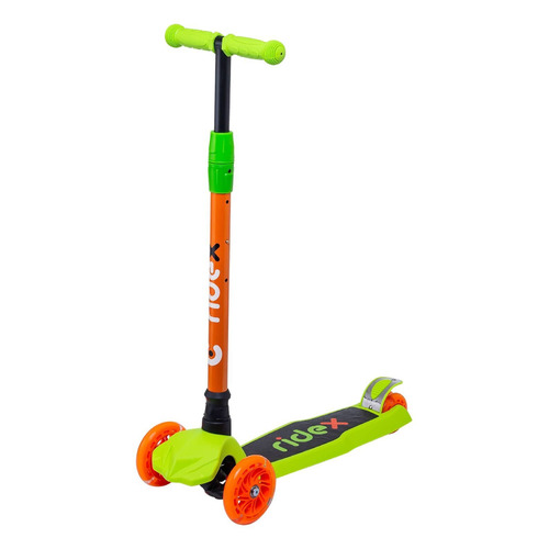 Самокат RIDEX Chip, детский, 3-колесный, 120мм, 80мм, оранжевый/зеленый [ут-00018422]