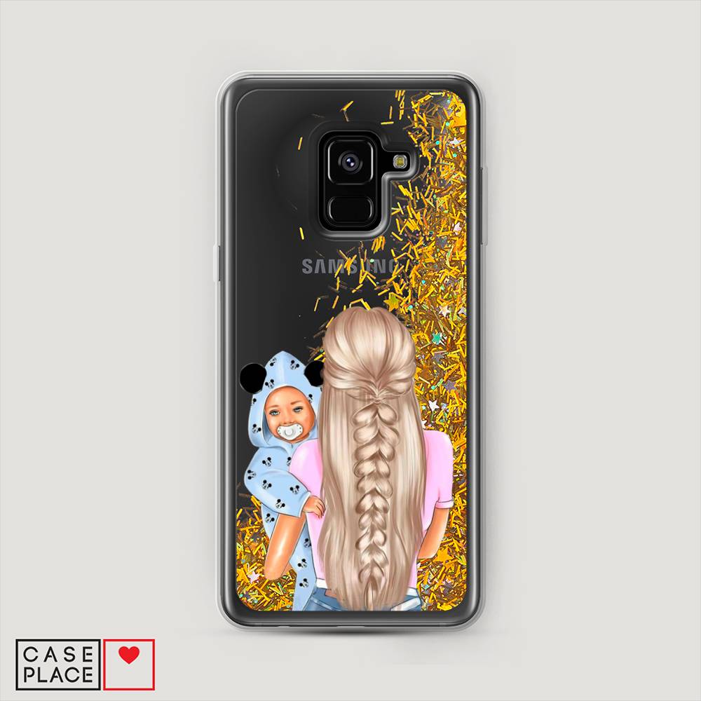 

Жидкий чехол с блестками "Молодая мама" на Samsung Galaxy A8 2018