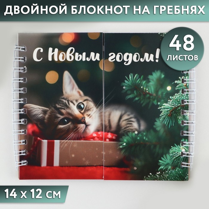 

Двойной блокнот на гребнях «С новым годом!»