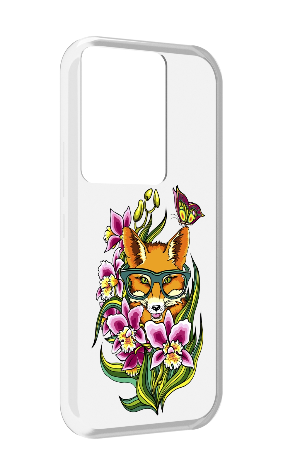 

Чехол MyPads Лиса в цветах для Itel Vision 3 Plus / Itel P38 Pro, Прозрачный, Tocco