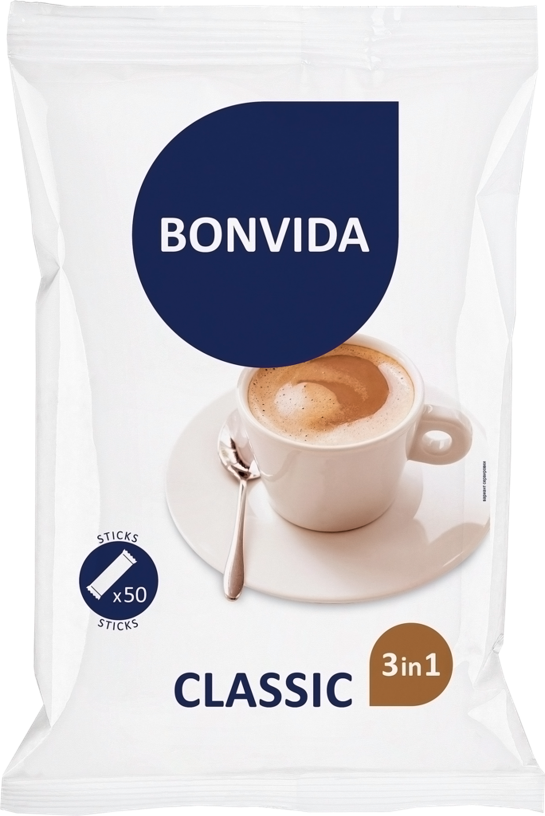 Напиток кофейный Bonvida 3 в 1 Classic 18 г x 50 шт