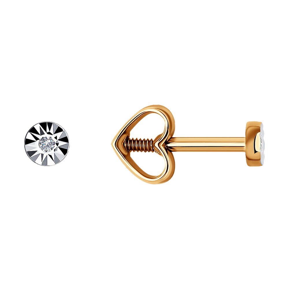 

Серьги из красного золота Diamant 51-222-01076-2, бриллиант, 51-222-01076-2