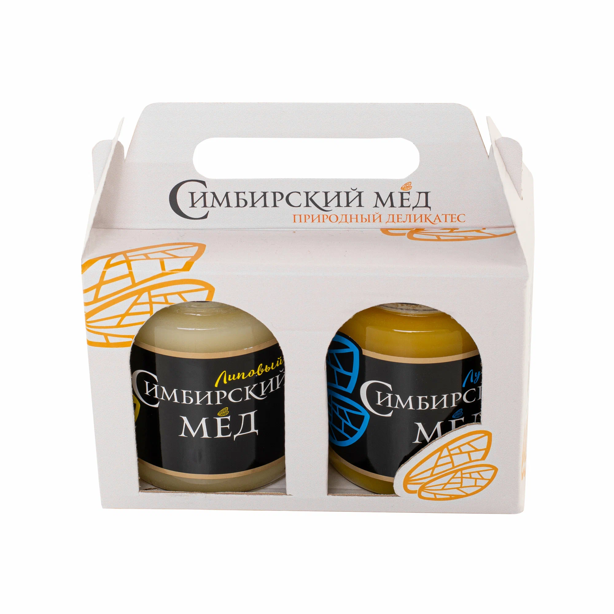 Симбирский мёд. Подарочный набор "Два вкуса меда", натуральный липовый и луговой, с час...
