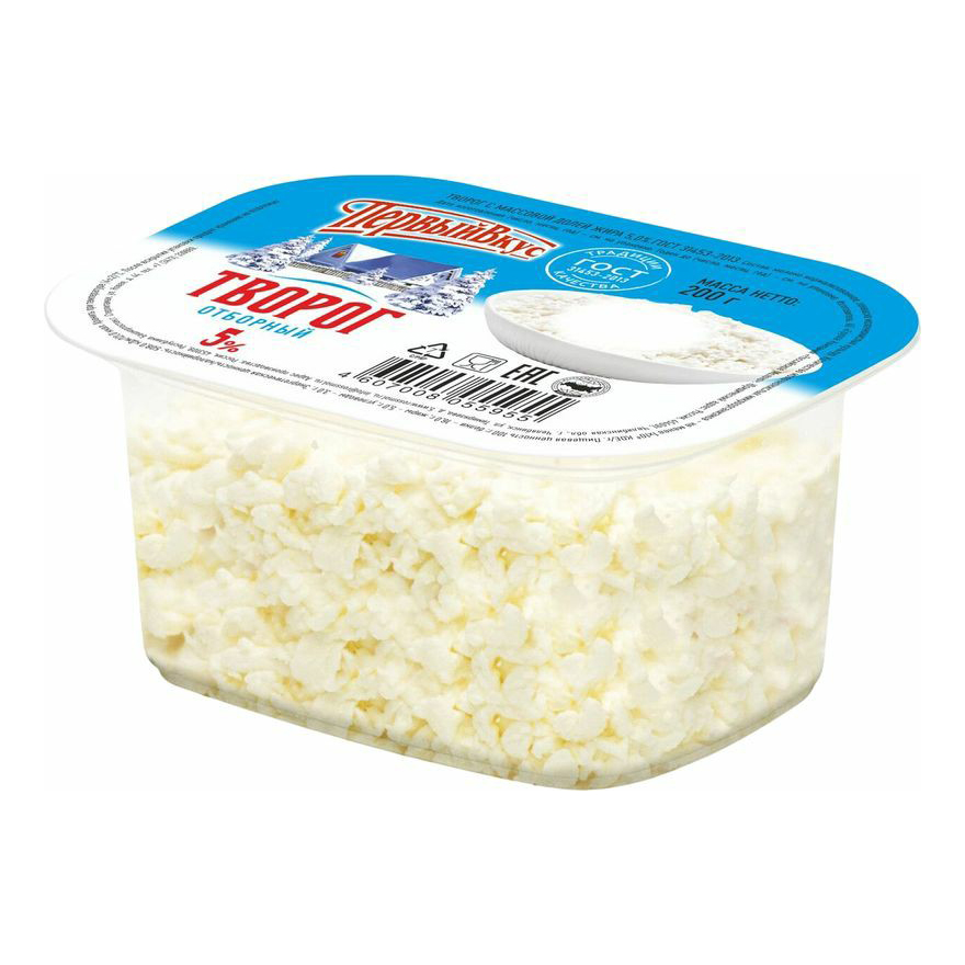 

Творог Первый вкус отборный 5% БЗМЖ 200 г