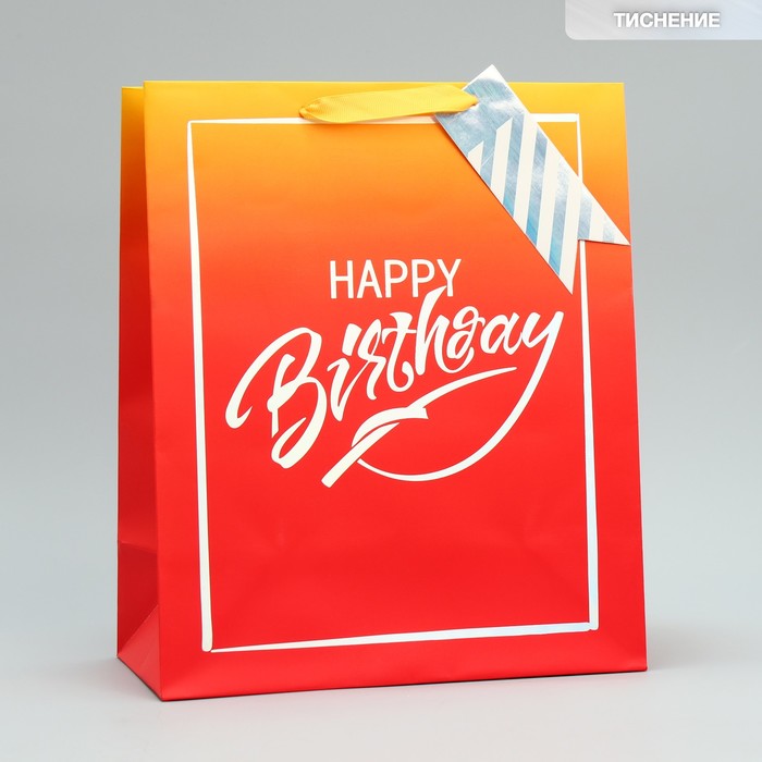 

Дарите Счастье Пакет подарочный Happy Birthday, 30.5 х 25.4 х 12.7 см, Разноцветный