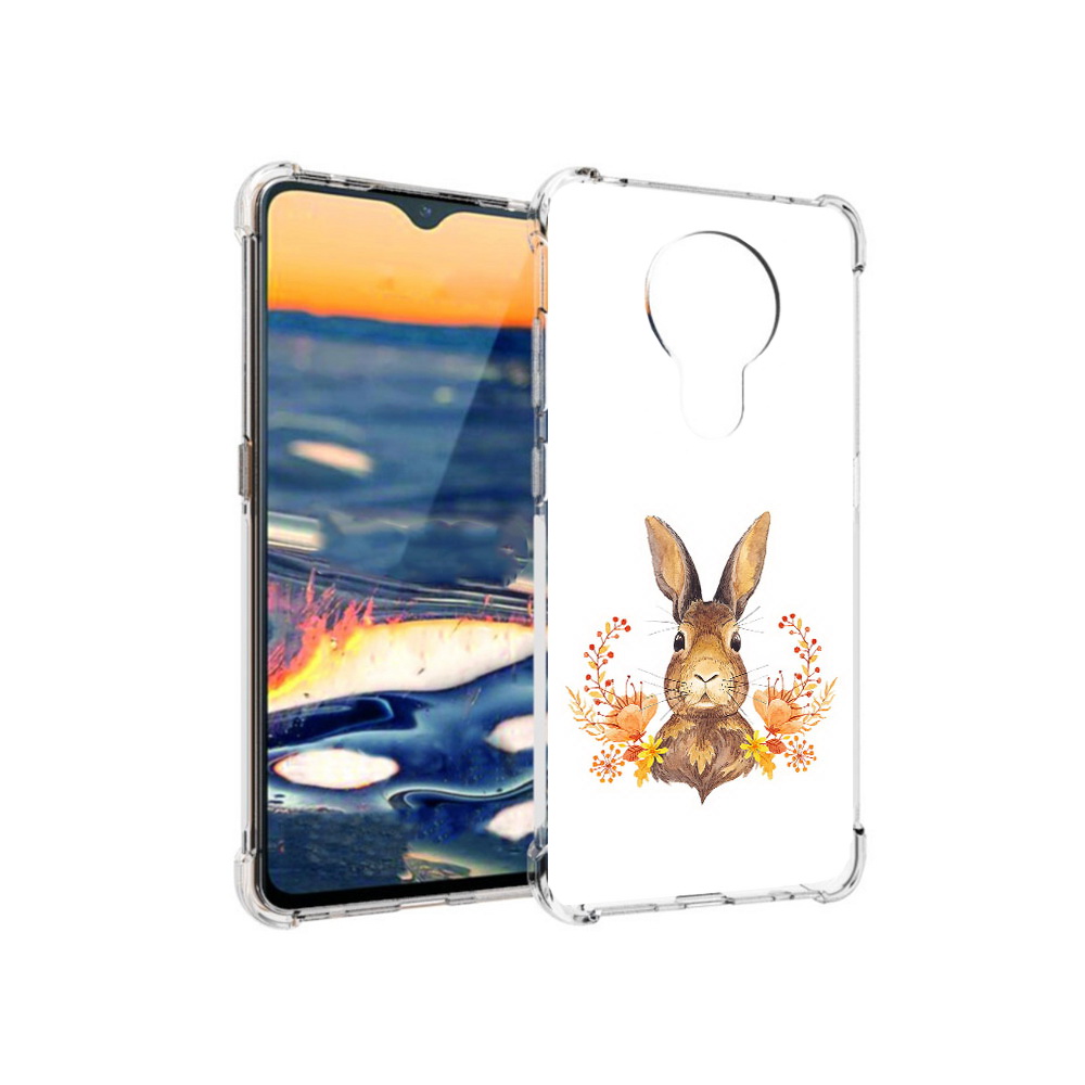 

Чехол MyPads Tocco для Nokia 5.3 зайка в цветах (PT227052.106.349), Прозрачный, Tocco