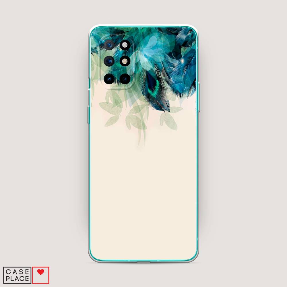 фото Чехол awog "перья голубого цвета" для oneplus 8t