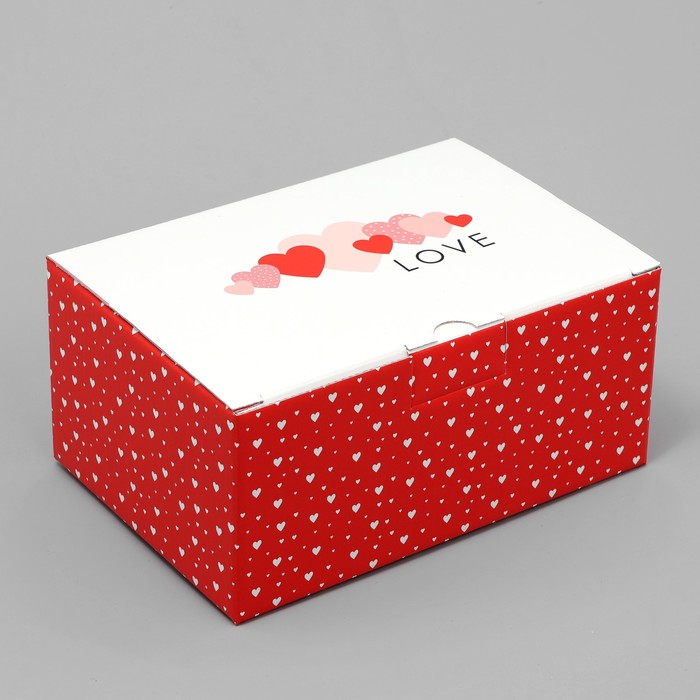 

Дарите Счастье Коробка складная Love, 22 х 15 х 10 см, Красный;белый