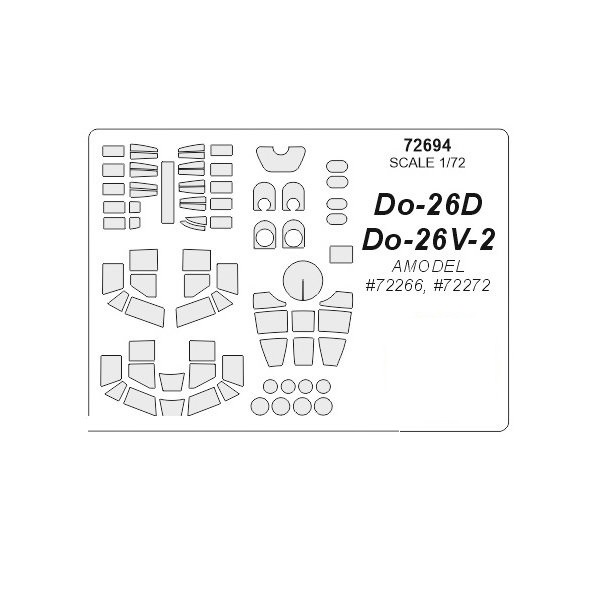 

72694KV Do-26D / Do-26V-2 AMODEL 72266, 72272 для моделей фирмы AMODEL