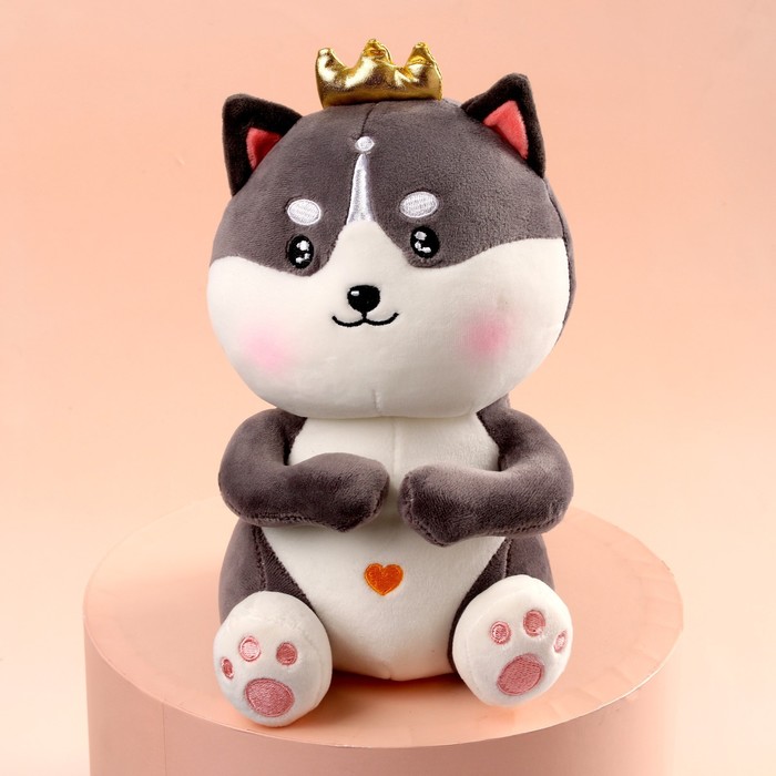 

Мягкая игрушка «Хаски с короной», Серый