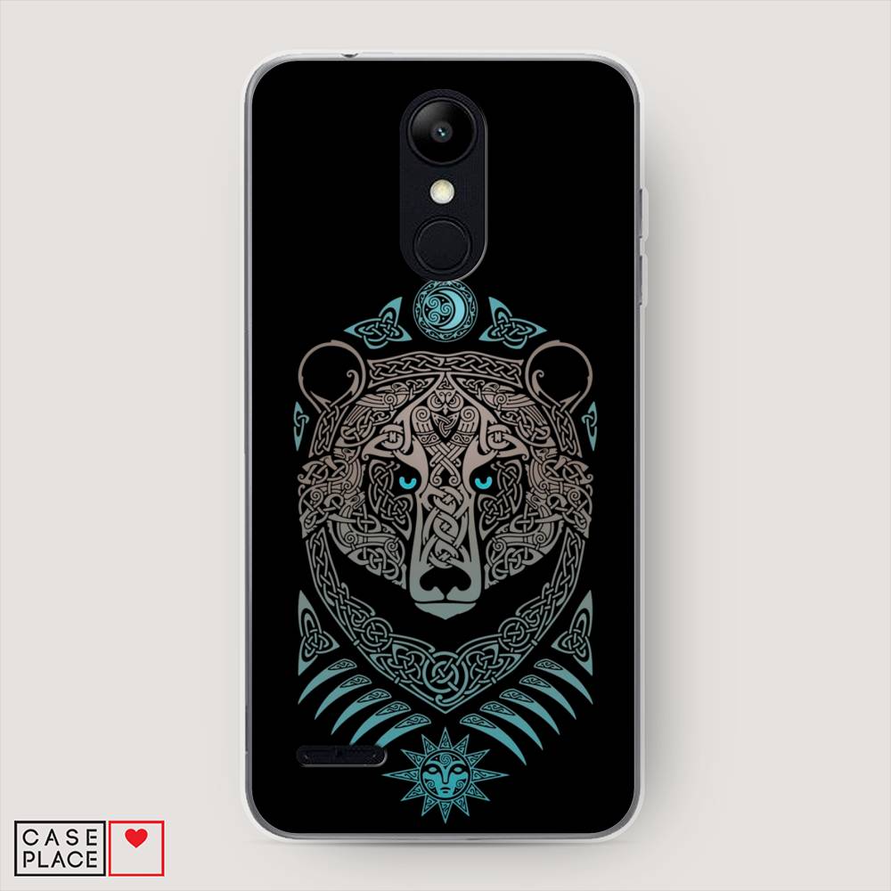 

Чехол Awog на LG K9 (K8 2018) "Кельтский медведь", Черный;серый, 83750-2