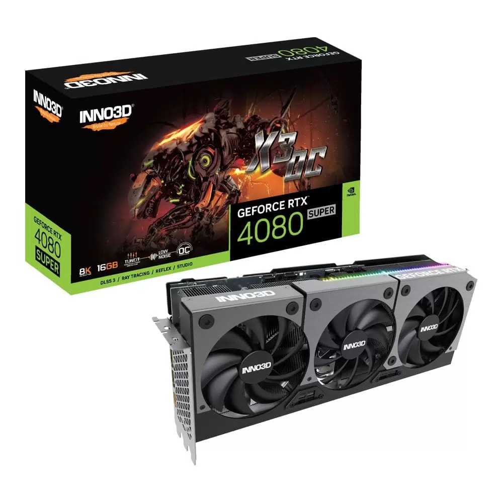 

Видеокарта Inno3D RTX4080 Super X3 OC 16 Gb [N408S3-166X-18703552], Черный, RTX4080 Super X3 OC