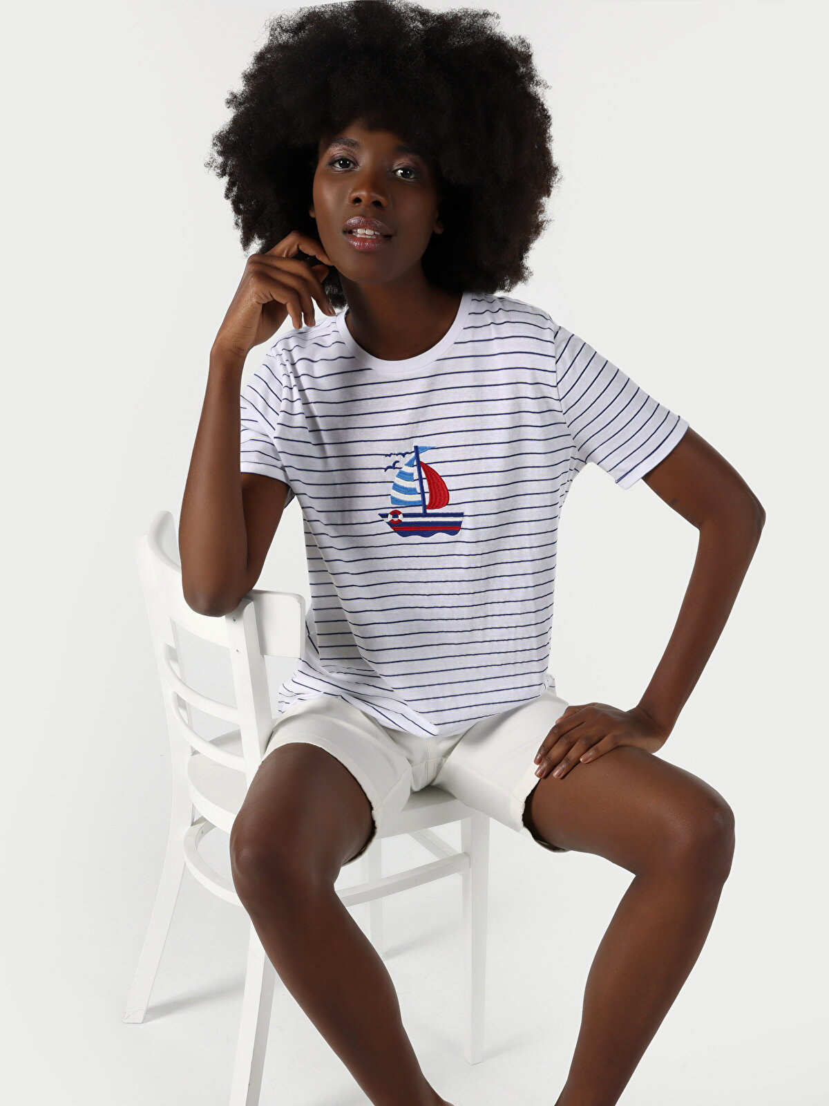 

Футболка женская COLIN'S CL1064072_Q1.V1 белая S, Белый, CL1064072_Q1.V1