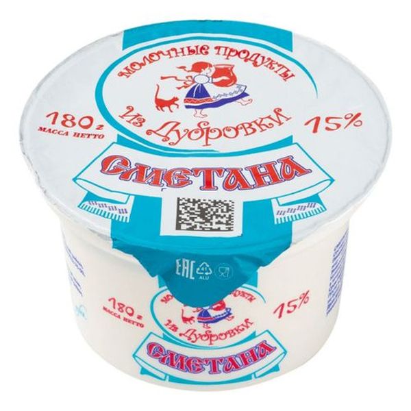 

Сметана Молочные продукты из Дубровки 15% 180 г